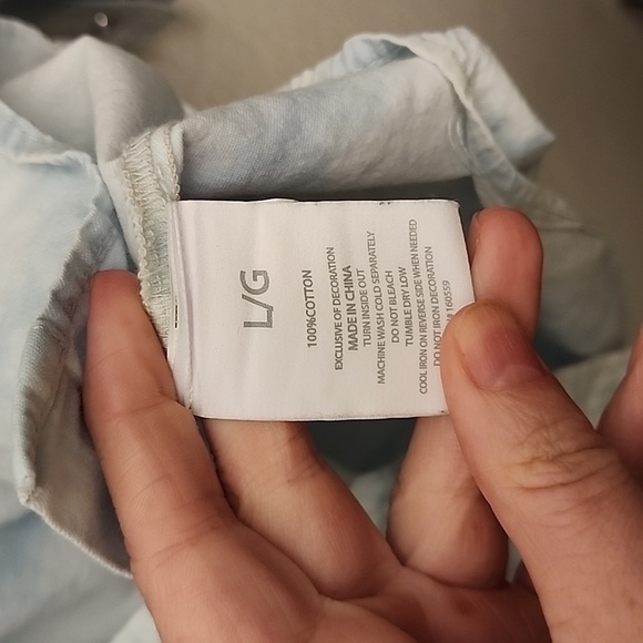 WEAR Seattle Seahawks Button Down Tie Dye Denim Long Sleeve Shirt - Picture 13 of 13